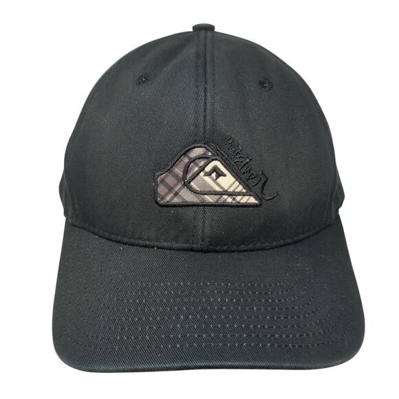 Quiksilver Snapback Baseball Cap Black One Size Adjustable Embroidered 6 Panel - Picture 1 of 9